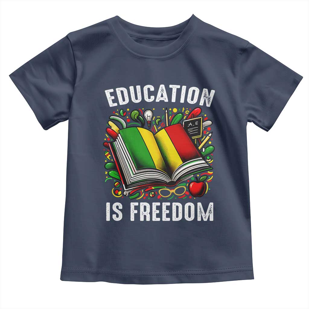 Black Teacher Baby Shirt Education Is Freedom Reading Books Black History Month