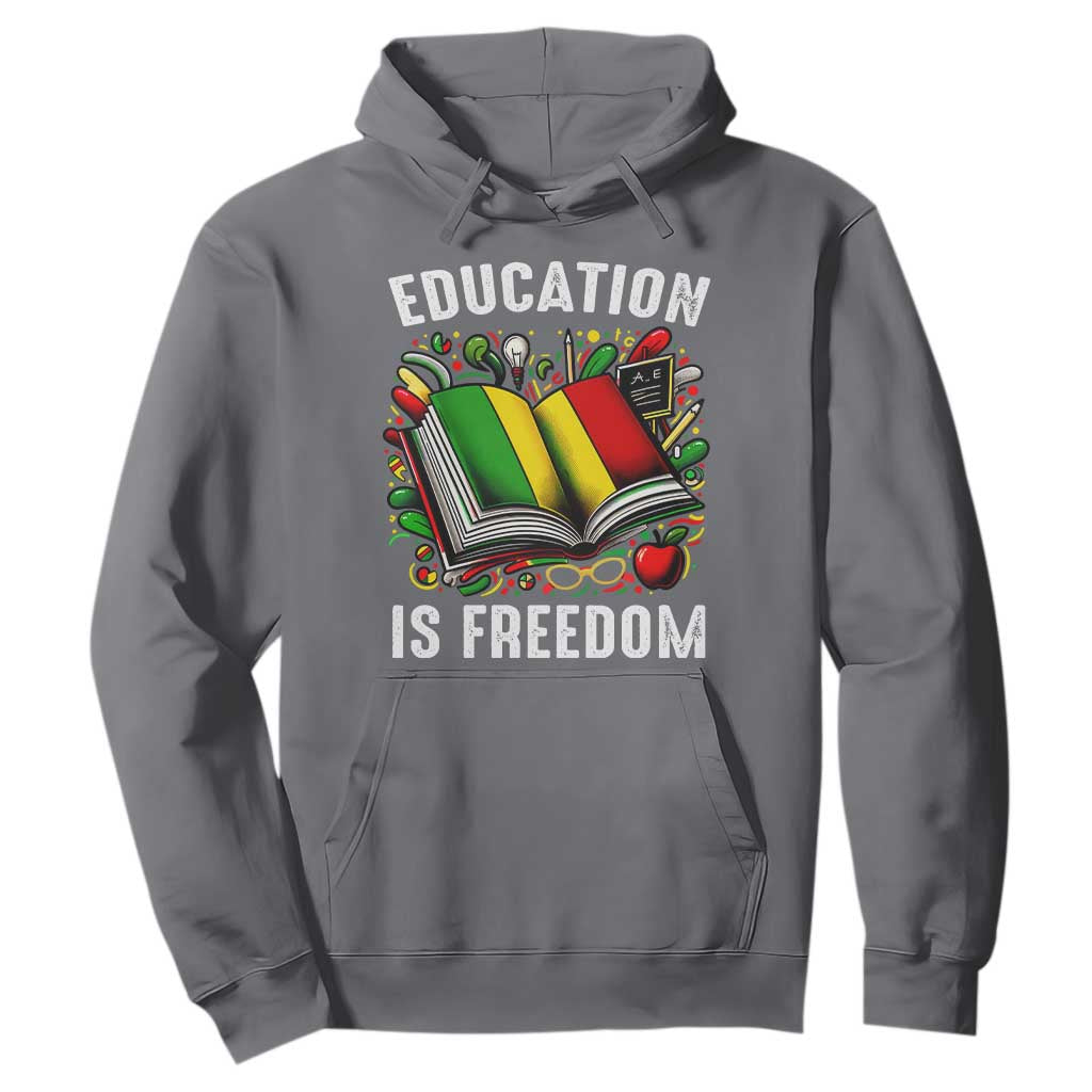 Black Teacher Hoodie Education Is Freedom Reading Books Black History Month