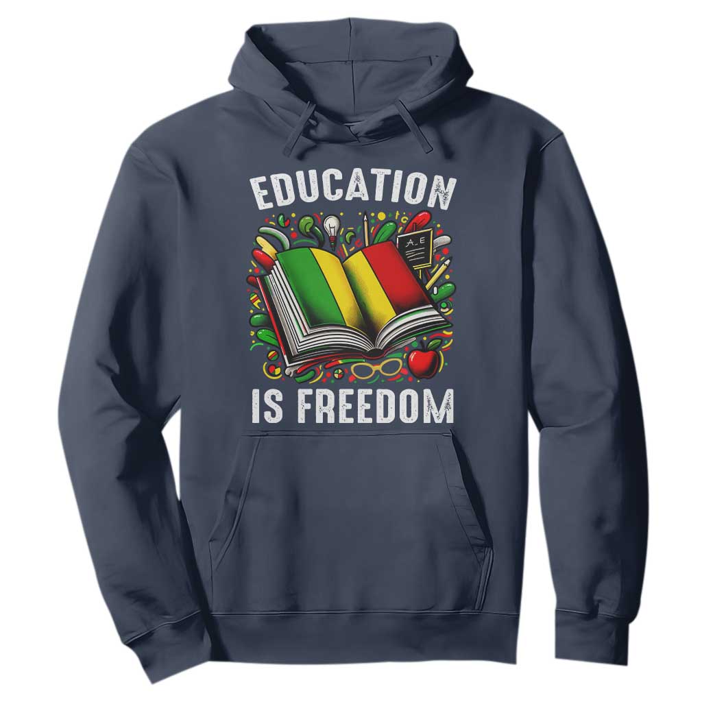 Black Teacher Hoodie Education Is Freedom Reading Books Black History Month