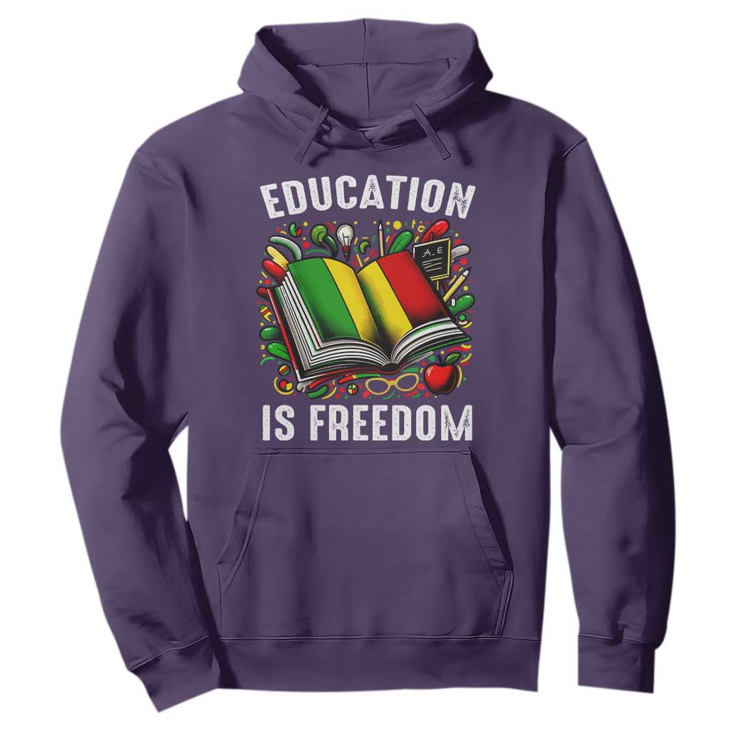 Black Teacher Hoodie Education Is Freedom Reading Books Black History Month