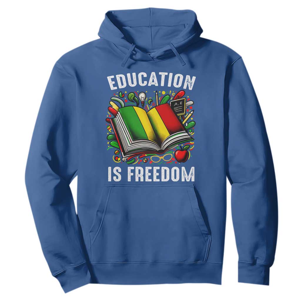Black Teacher Hoodie Education Is Freedom Reading Books Black History Month