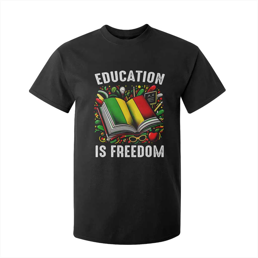Black Teacher T Shirt For Kid Education Is Freedom Reading Books Black History Month