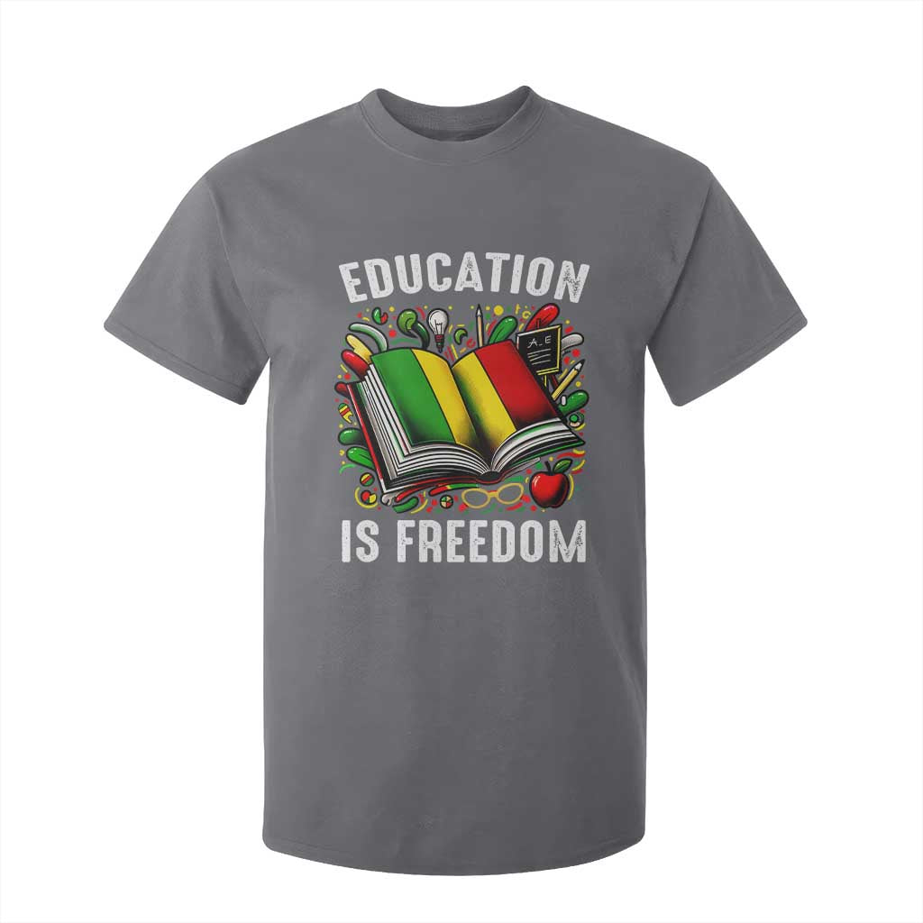 Black Teacher T Shirt For Kid Education Is Freedom Reading Books Black History Month