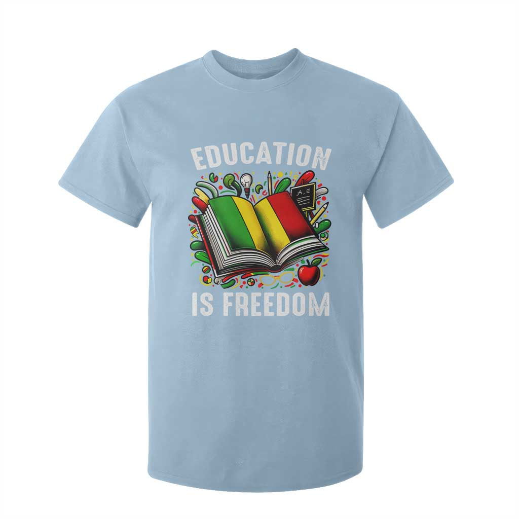 Black Teacher T Shirt For Kid Education Is Freedom Reading Books Black History Month