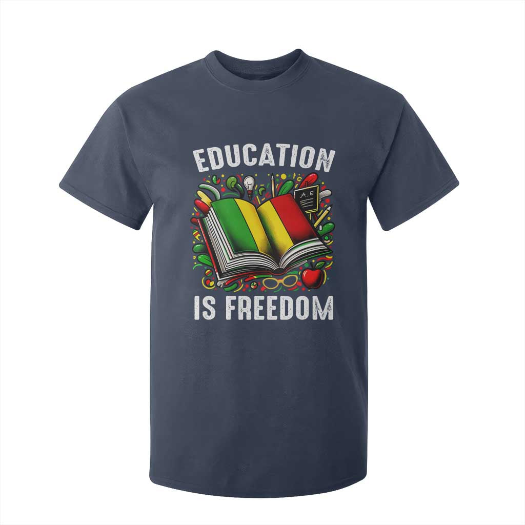 Black Teacher T Shirt For Kid Education Is Freedom Reading Books Black History Month