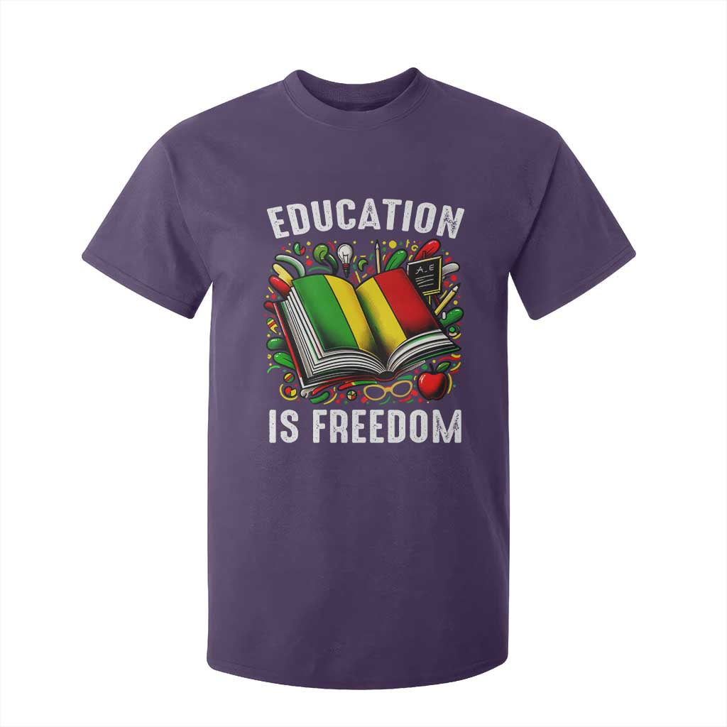 Black Teacher T Shirt For Kid Education Is Freedom Reading Books Black History Month