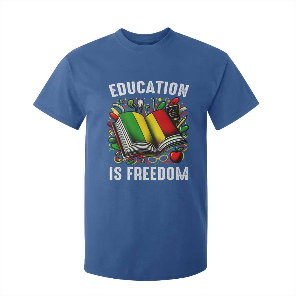 Black Teacher T Shirt For Kid Education Is Freedom Reading Books Black History Month