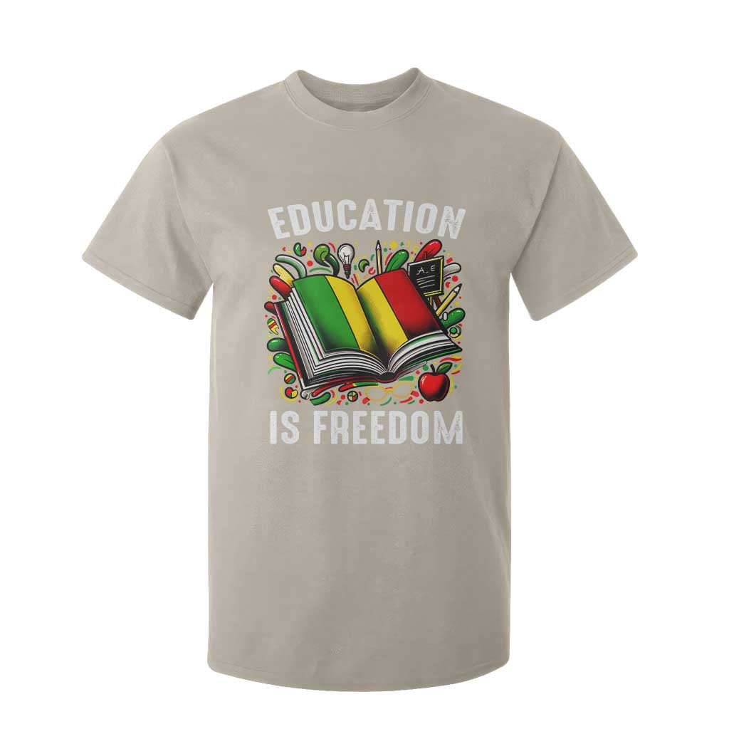 Black Teacher T Shirt For Kid Education Is Freedom Reading Books Black History Month