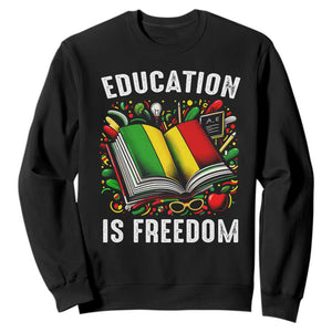 Black Teacher Sweatshirt Education Is Freedom Reading Books Black History Month