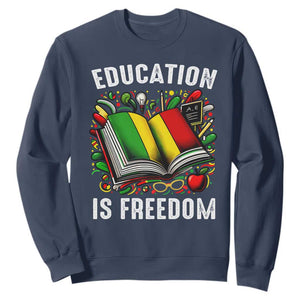Black Teacher Sweatshirt Education Is Freedom Reading Books Black History Month