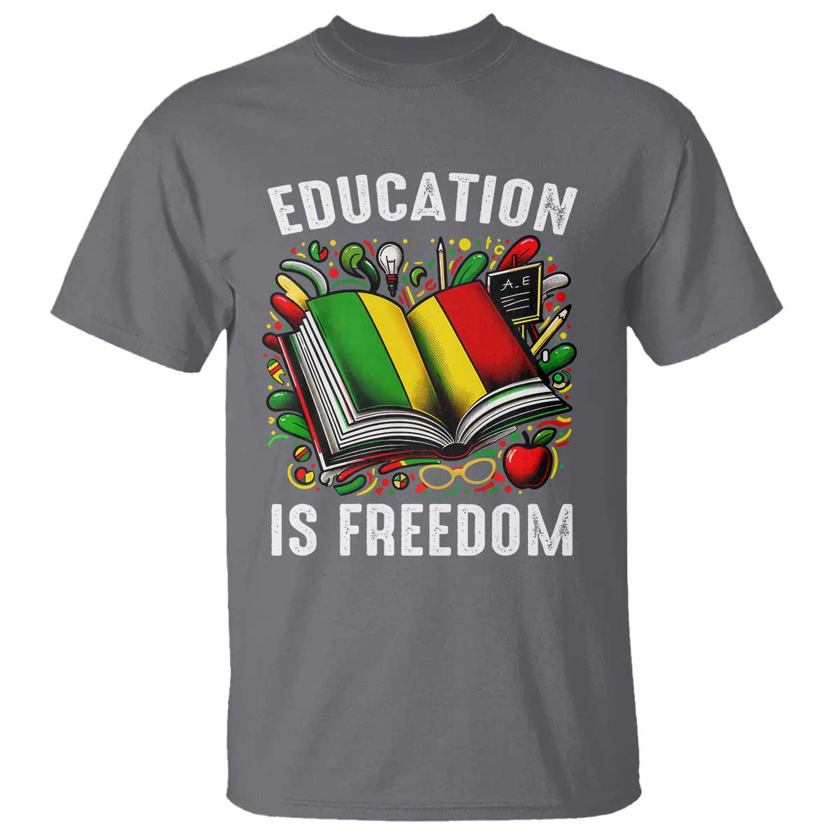 Black Teacher T Shirt Education Is Freedom Reading Books Black History Month