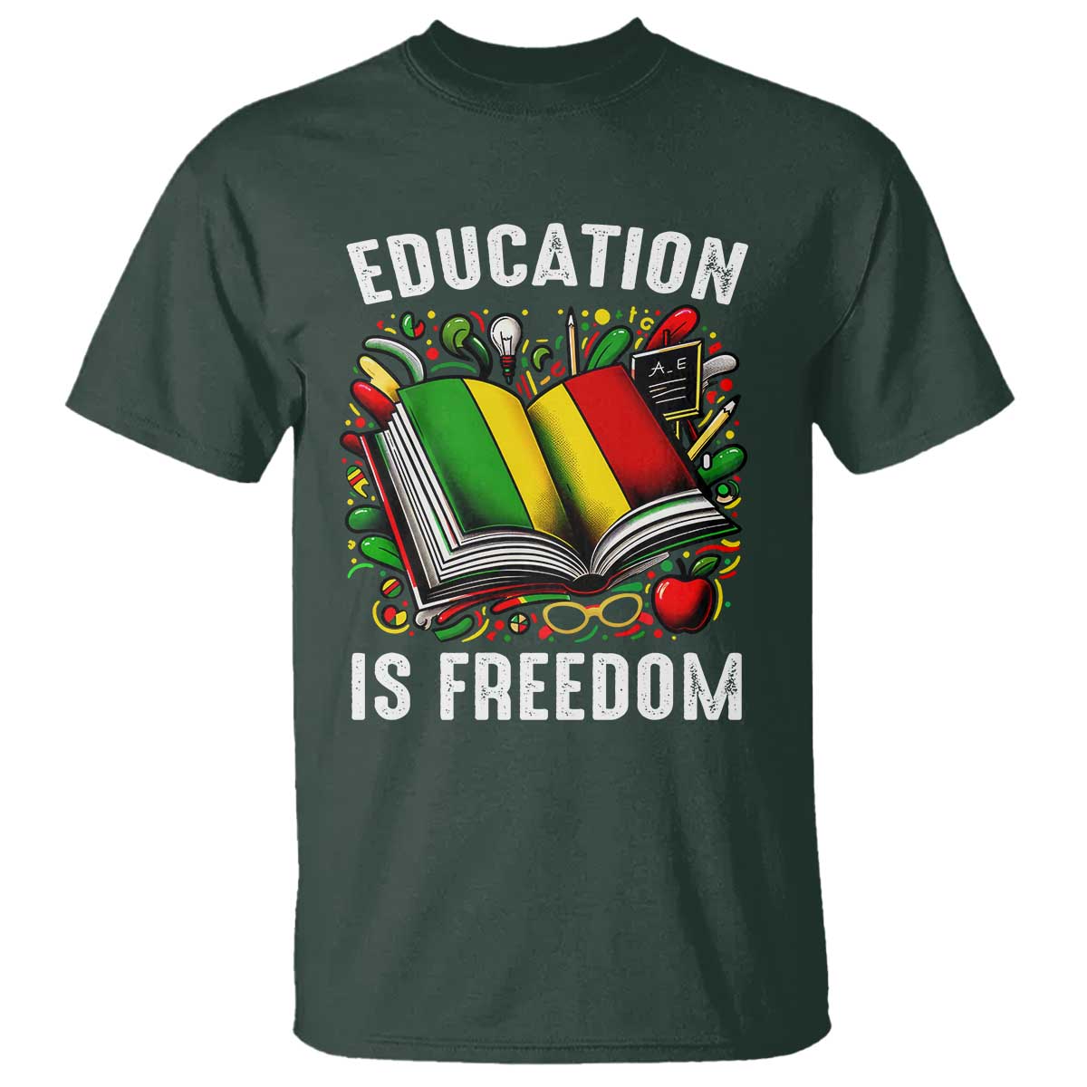Black Teacher T Shirt Education Is Freedom Reading Books Black History Month