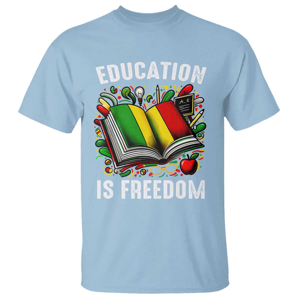 Black Teacher T Shirt Education Is Freedom Reading Books Black History Month