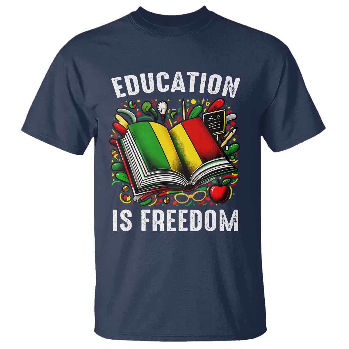 Black Teacher T Shirt Education Is Freedom Reading Books Black History Month