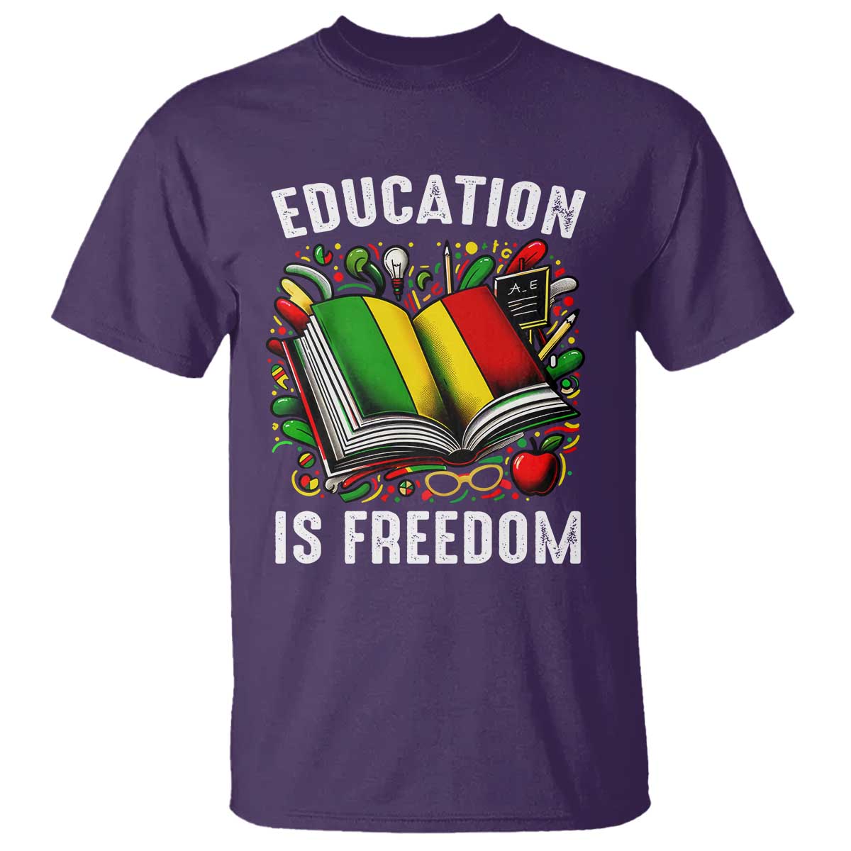 Black Teacher T Shirt Education Is Freedom Reading Books Black History Month