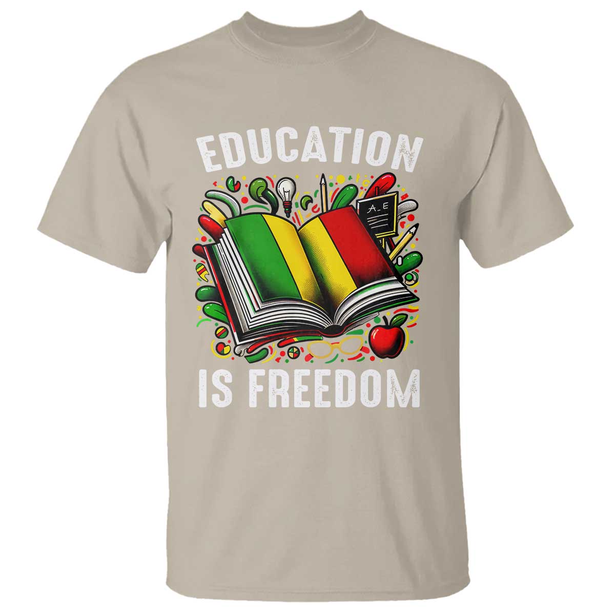 Black Teacher T Shirt Education Is Freedom Reading Books Black History Month