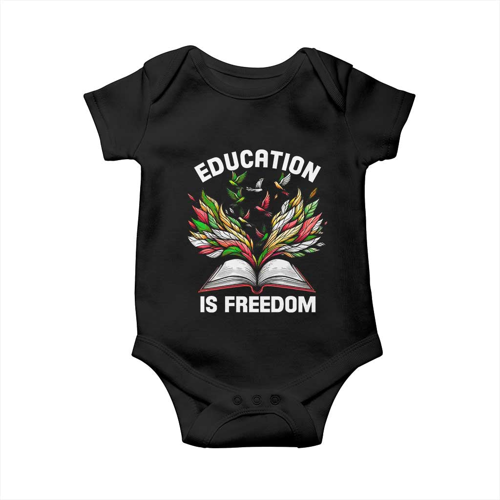 Black Teacher Pride Baby Onesie Education Is Freedom African Americans Black History Month