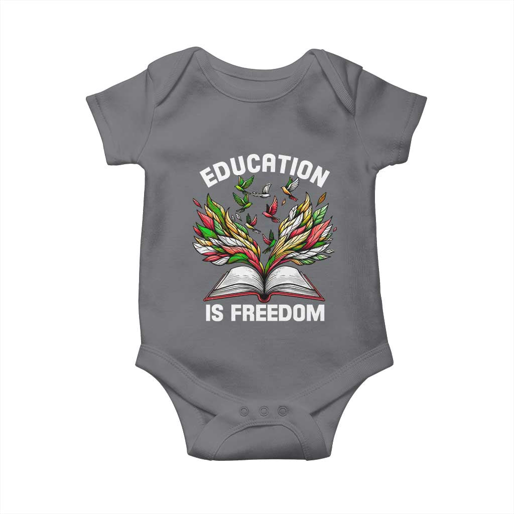 Black Teacher Pride Baby Onesie Education Is Freedom African Americans Black History Month