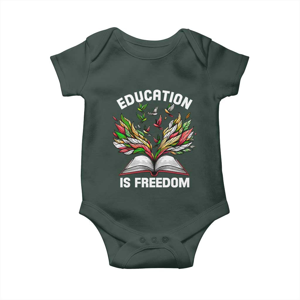 Black Teacher Pride Baby Onesie Education Is Freedom African Americans Black History Month