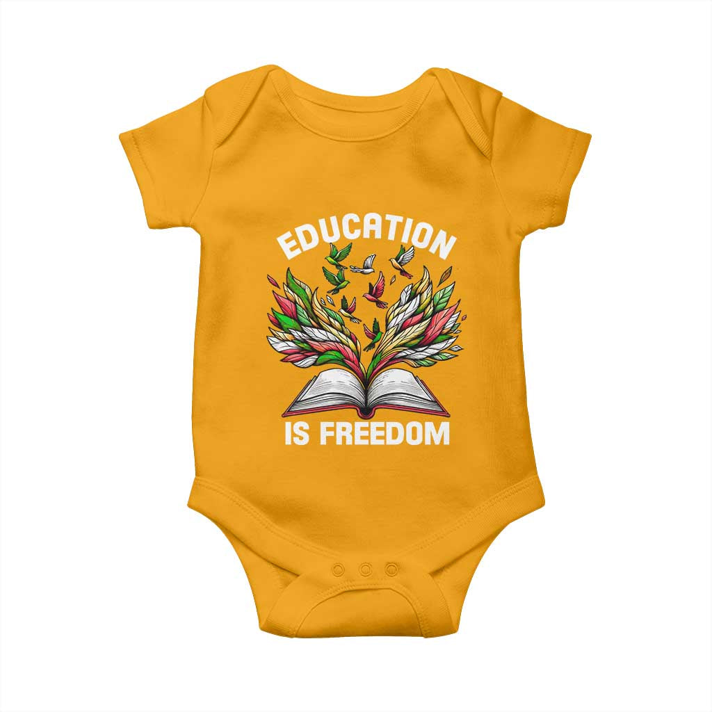 Black Teacher Pride Baby Onesie Education Is Freedom African Americans Black History Month