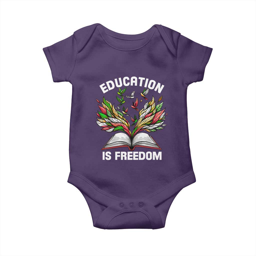Black Teacher Pride Baby Onesie Education Is Freedom African Americans Black History Month