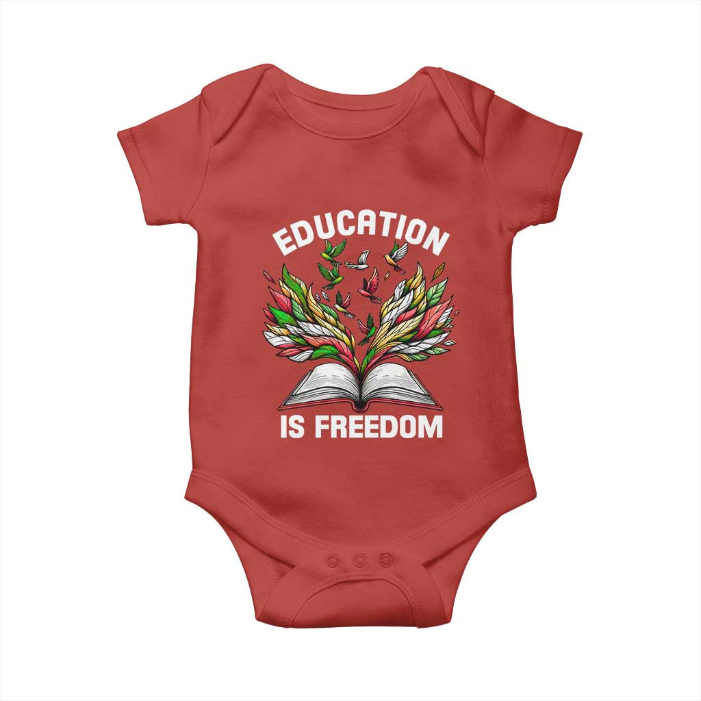 Black Teacher Pride Baby Onesie Education Is Freedom African Americans Black History Month