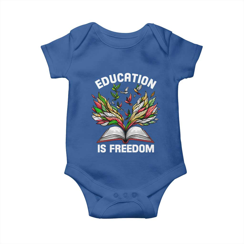 Black Teacher Pride Baby Onesie Education Is Freedom African Americans Black History Month