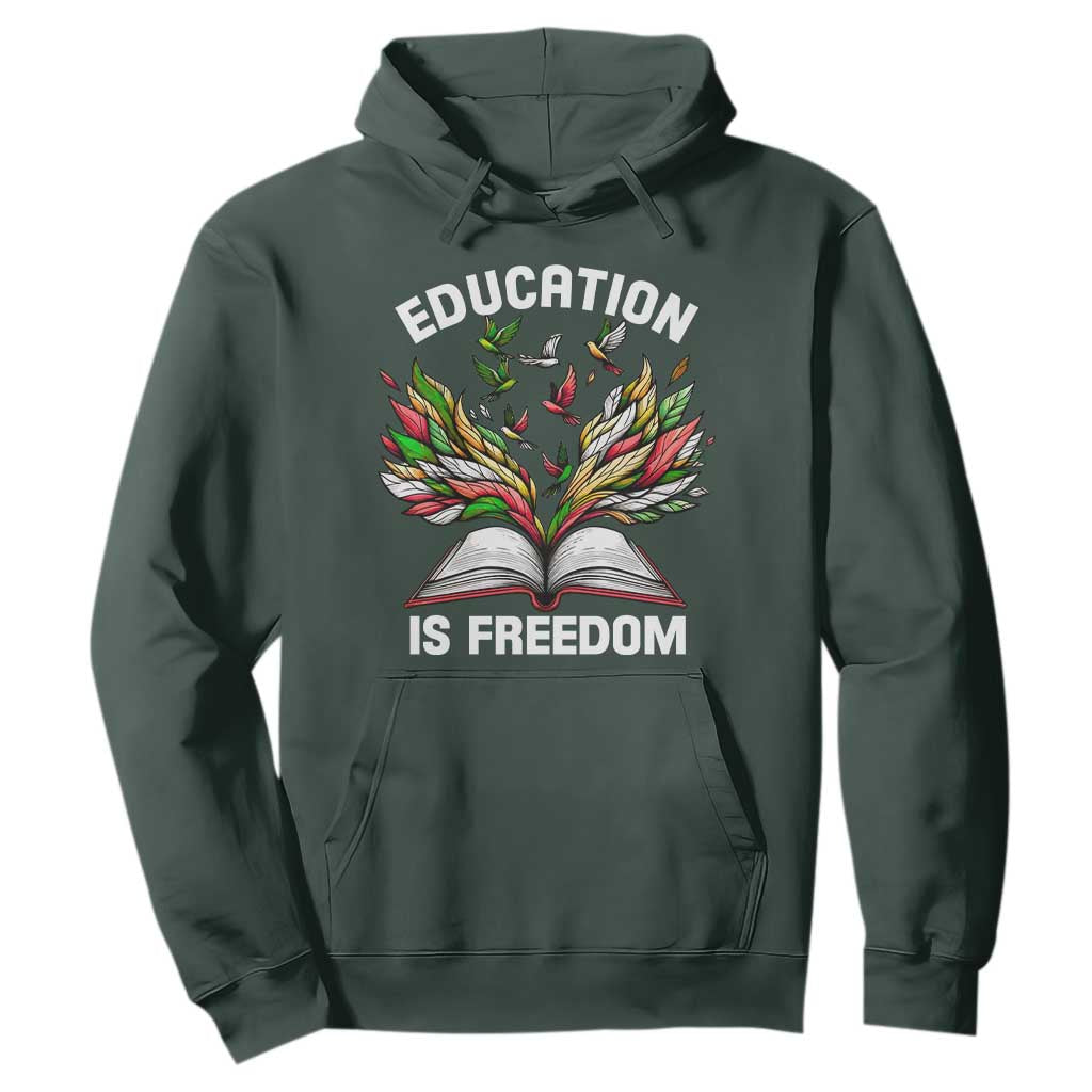 Black Teacher Pride Hoodie Education Is Freedom African Americans Black History Month