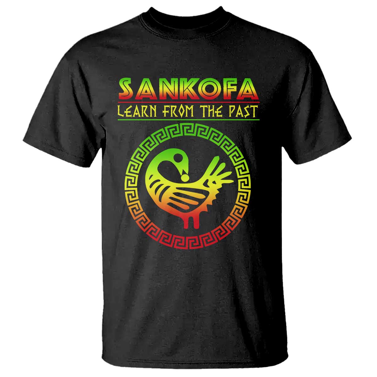 Black History Month T Shirt Sankofa Learn From The Past African Bird Melanin