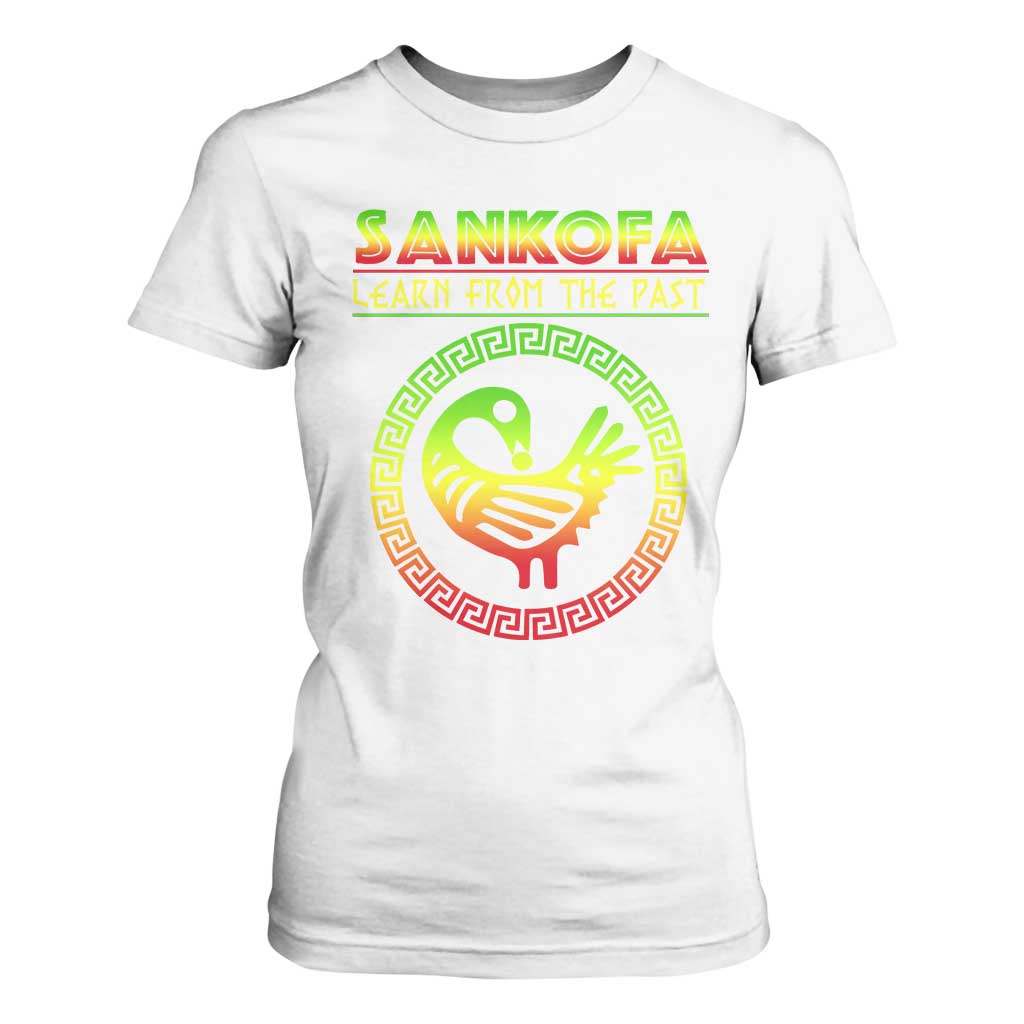 Black History Month T Shirt For Women Sankofa Learn From The Past African Bird Melanin