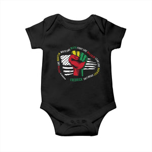 Black Civil Rights Baby Onesie Dream Like Martin Write Like Maya Fight Like Macolm Lead Like Harriet Speak Like Fredrick