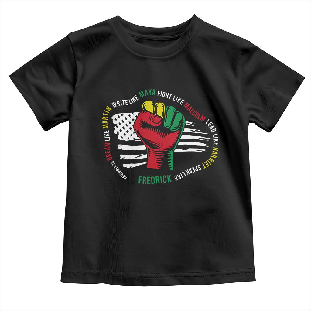 Black Civil Rights Baby Shirt Dream Like Martin Write Like Maya Fight Like Macolm Lead Like Harriet Speak Like Fredrick