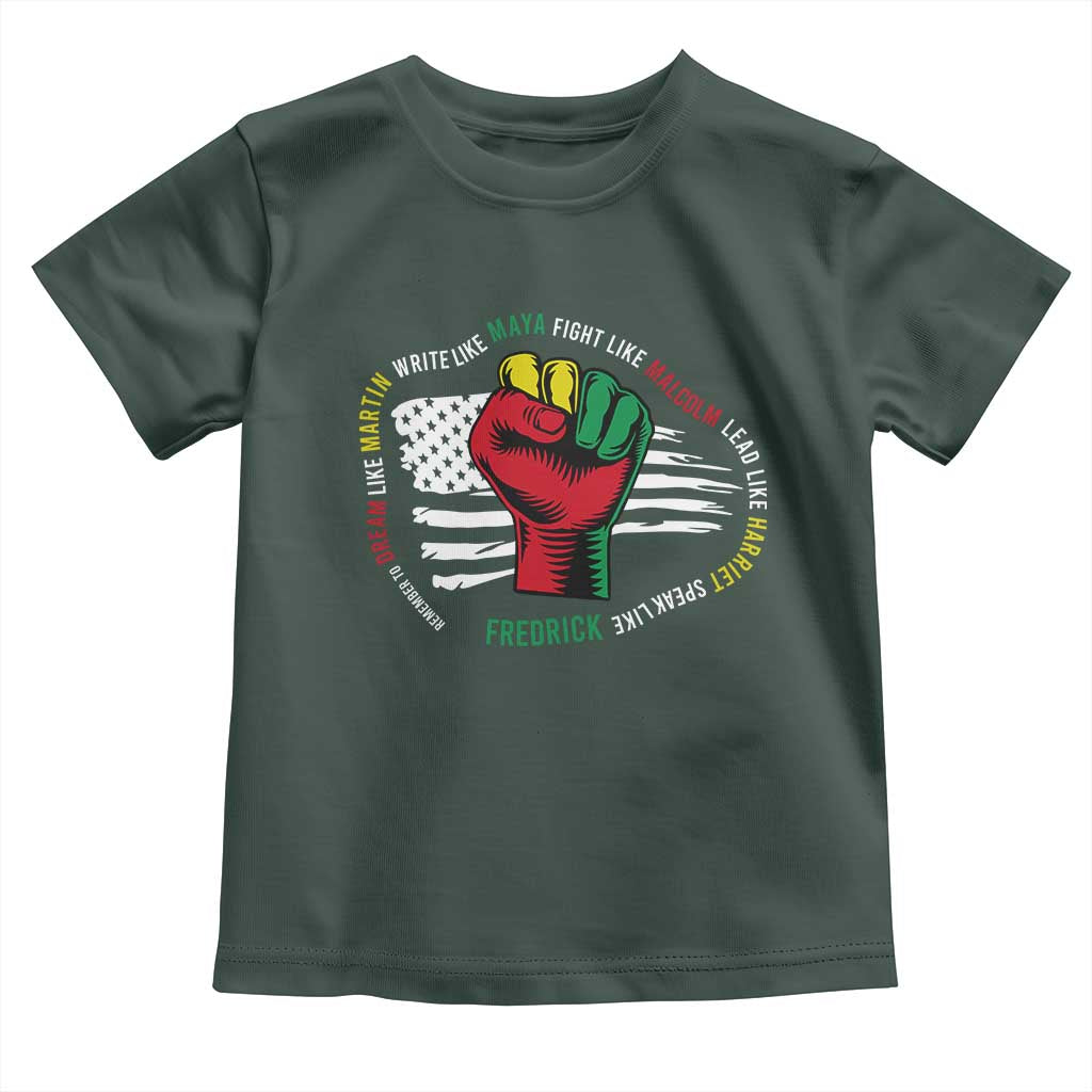 Black Civil Rights Baby Shirt Dream Like Martin Write Like Maya Fight Like Macolm Lead Like Harriet Speak Like Fredrick