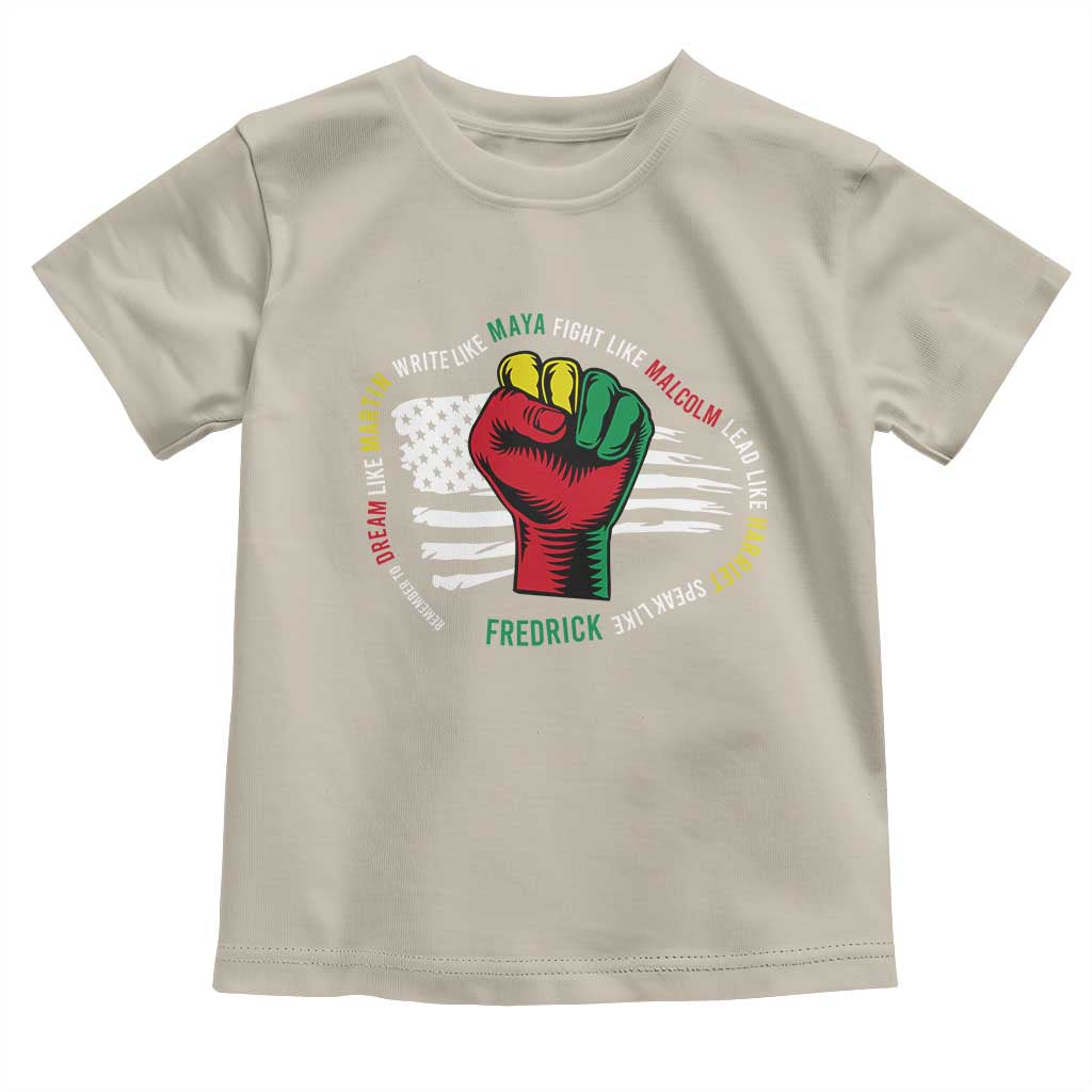 Black Civil Rights Baby Shirt Dream Like Martin Write Like Maya Fight Like Macolm Lead Like Harriet Speak Like Fredrick