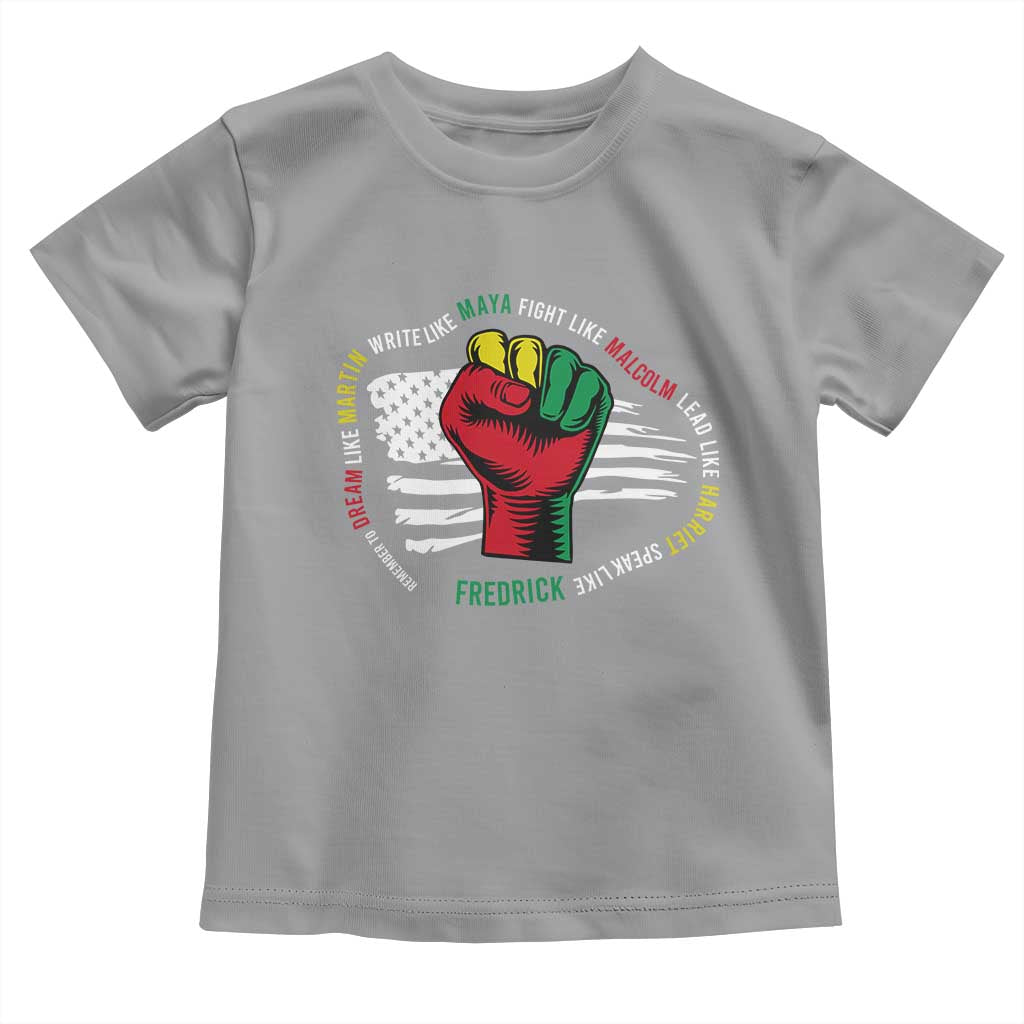 Black Civil Rights Baby Shirt Dream Like Martin Write Like Maya Fight Like Macolm Lead Like Harriet Speak Like Fredrick