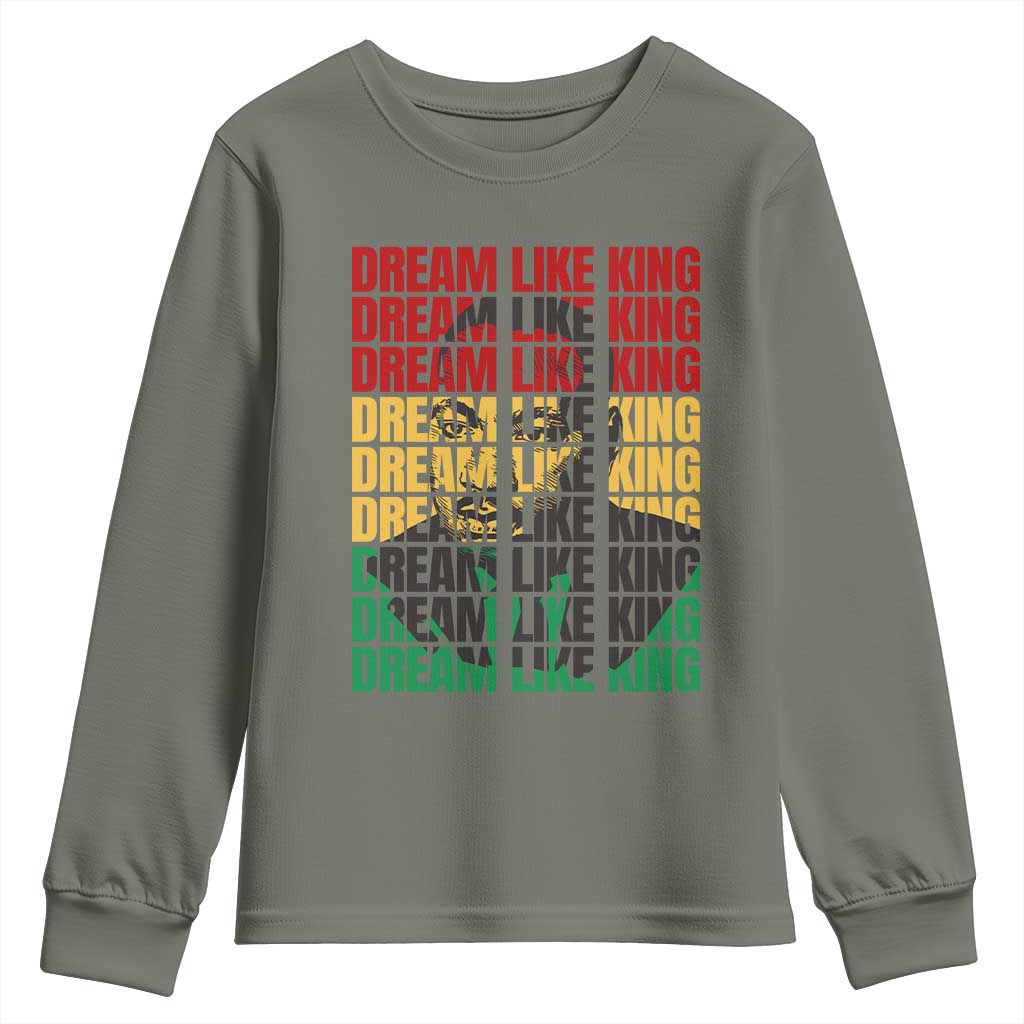 Martin Luther King Jr. Youth Long Sleeve Shirt Dream Like King MLK Civil Rights Leaders BHM Black Pride