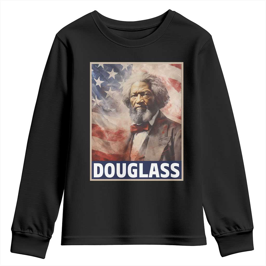 Frederick Douglass Youth Long Sleeve Shirt African American Hero Black Civil Rights