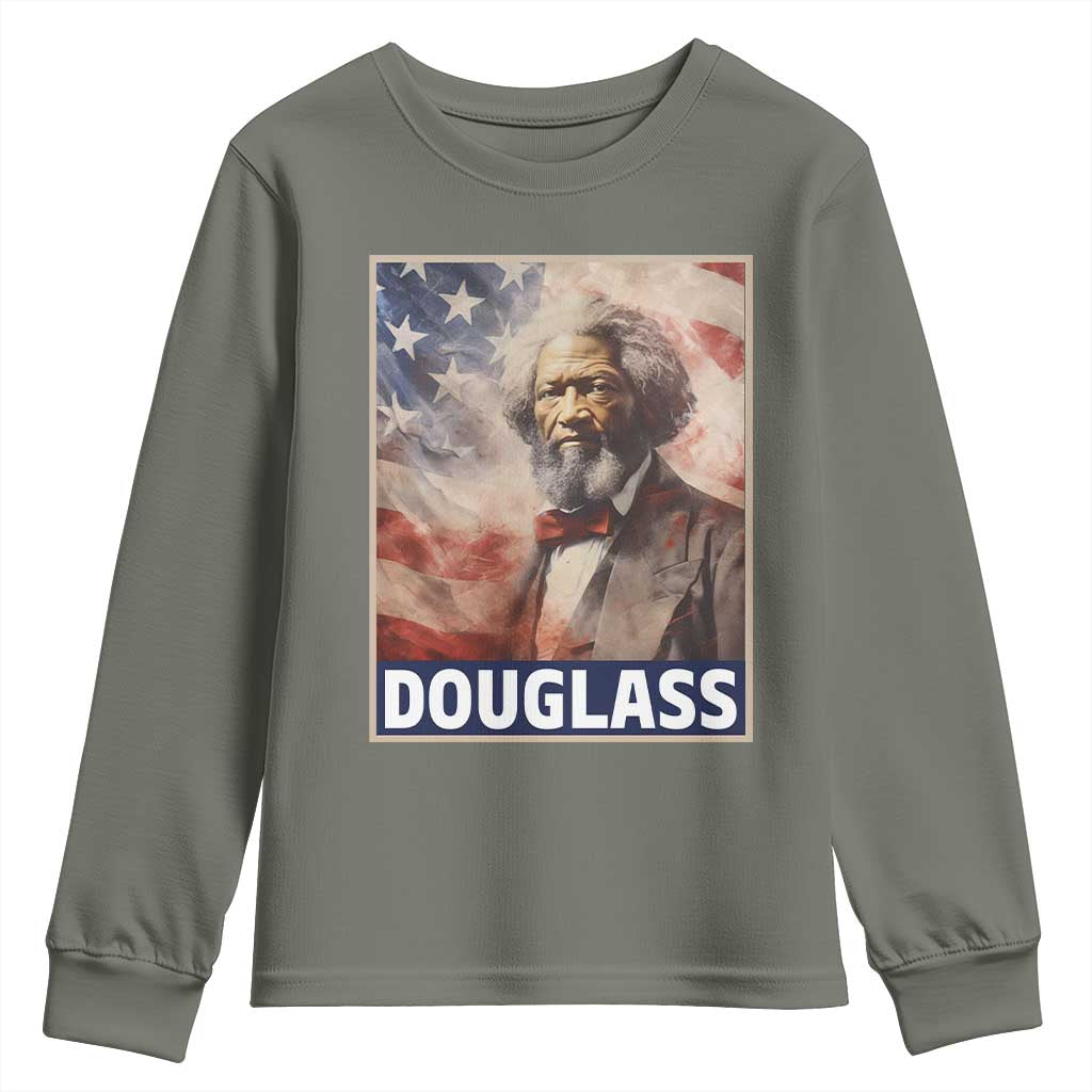 Frederick Douglass Youth Long Sleeve Shirt African American Hero Black Civil Rights