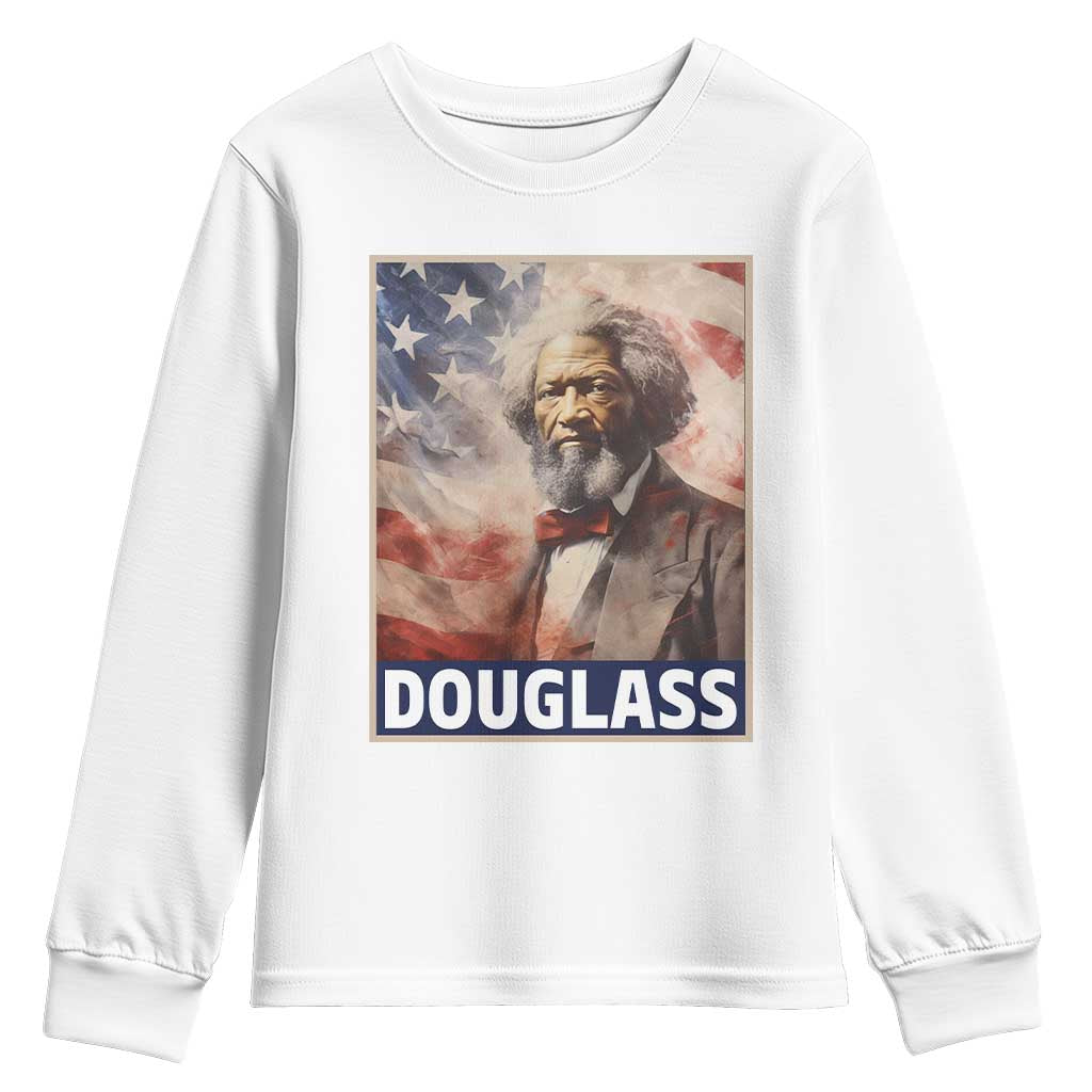 Frederick Douglass Youth Long Sleeve Shirt African American Hero Black Civil Rights