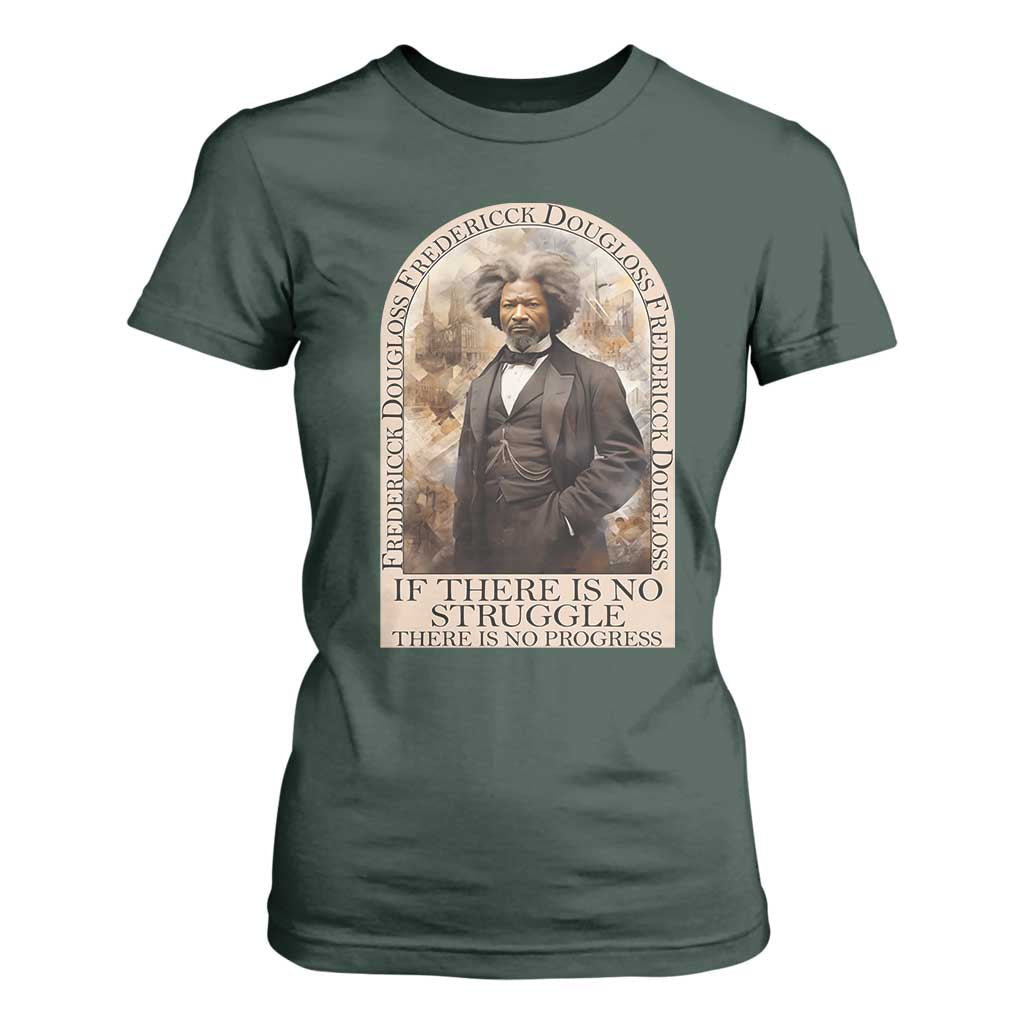 Frederick Douglass T Shirt For Women If There Is No Struggle There Is No Progress BHM Black Civil Rights