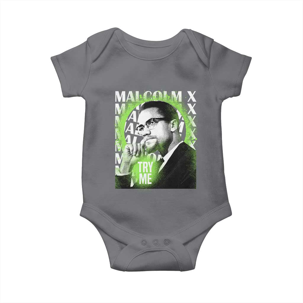 Malcolm X Baby Onesie Try Me Aesthetic Art Black Civil Rights BHM