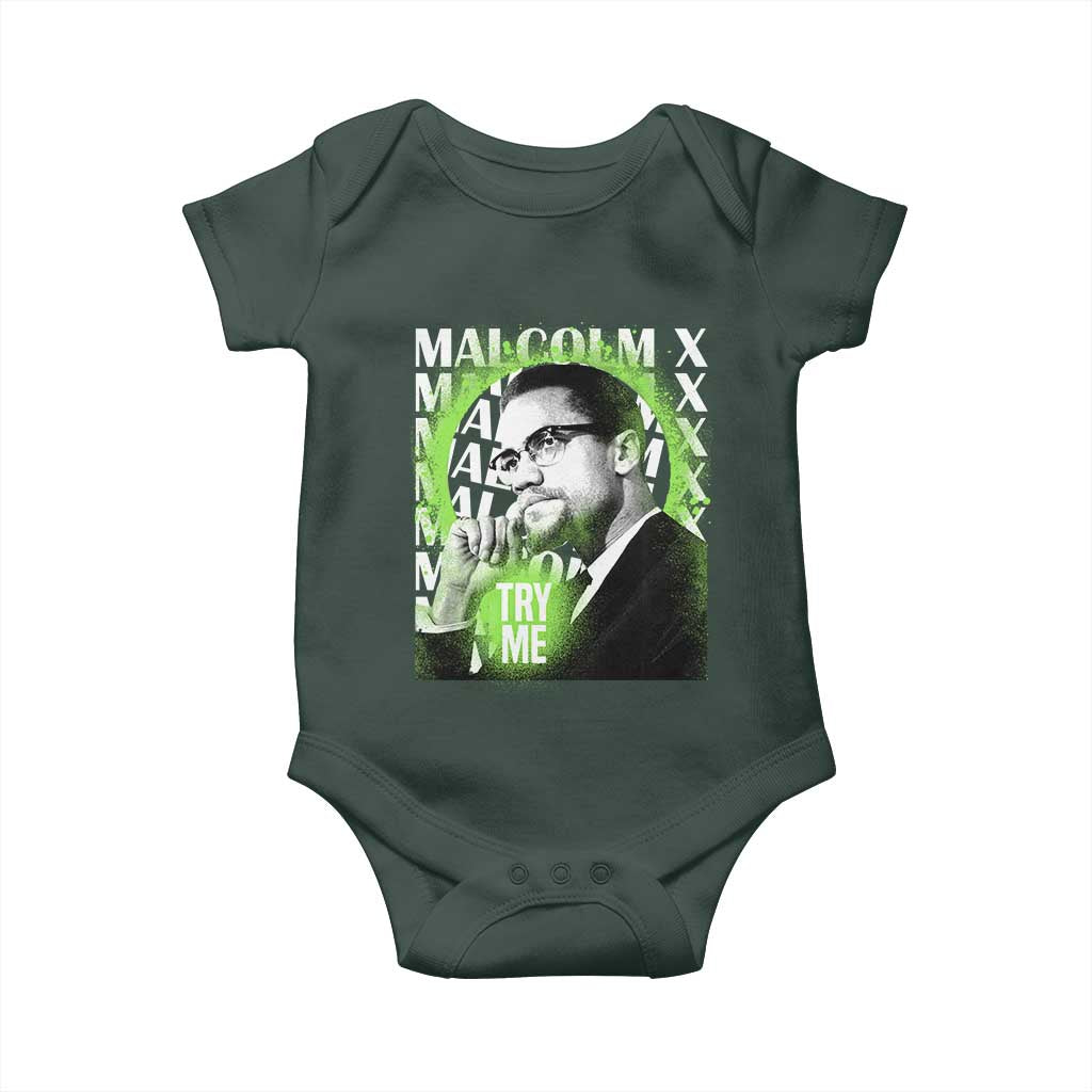 Malcolm X Baby Onesie Try Me Aesthetic Art Black Civil Rights BHM
