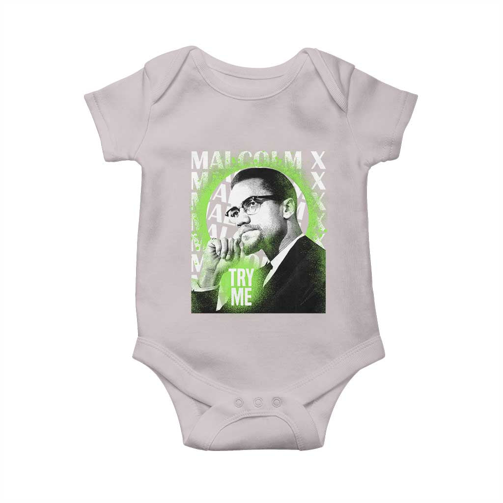 Malcolm X Baby Onesie Try Me Aesthetic Art Black Civil Rights BHM