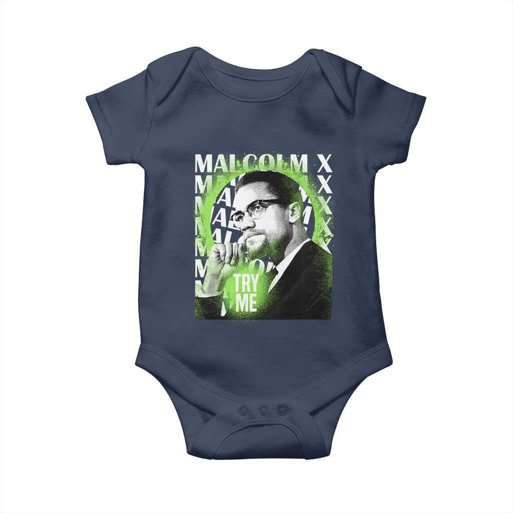 Malcolm X Baby Onesie Try Me Aesthetic Art Black Civil Rights BHM