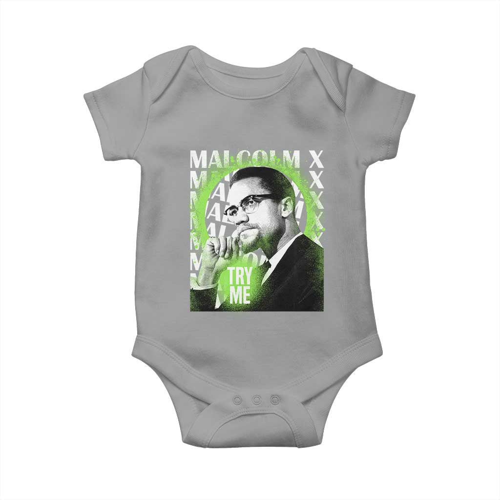 Malcolm X Baby Onesie Try Me Aesthetic Art Black Civil Rights BHM