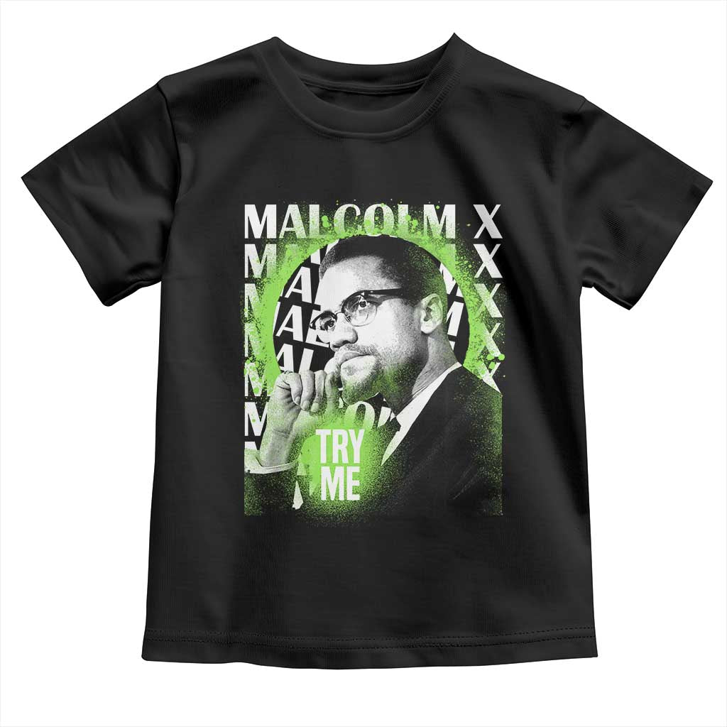Malcolm X Baby Shirt Try Me Aesthetic Art Black Civil Rights BHM