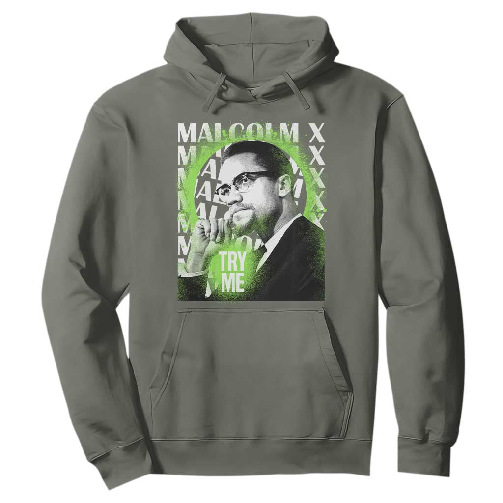 Malcolm X Hoodie Try Me Aesthetic Art Black Civil Rights BHM