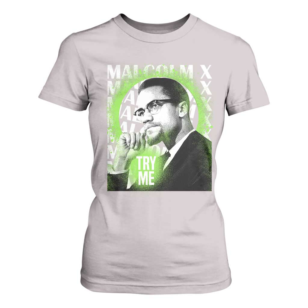 Malcolm X T Shirt For Women Try Me Aesthetic Art Black Civil Rights BHM