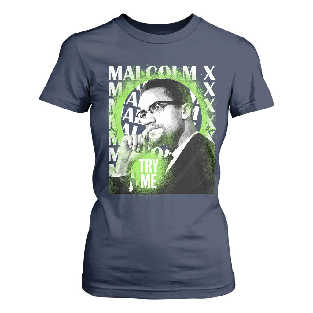 Malcolm X T Shirt For Women Try Me Aesthetic Art Black Civil Rights BHM