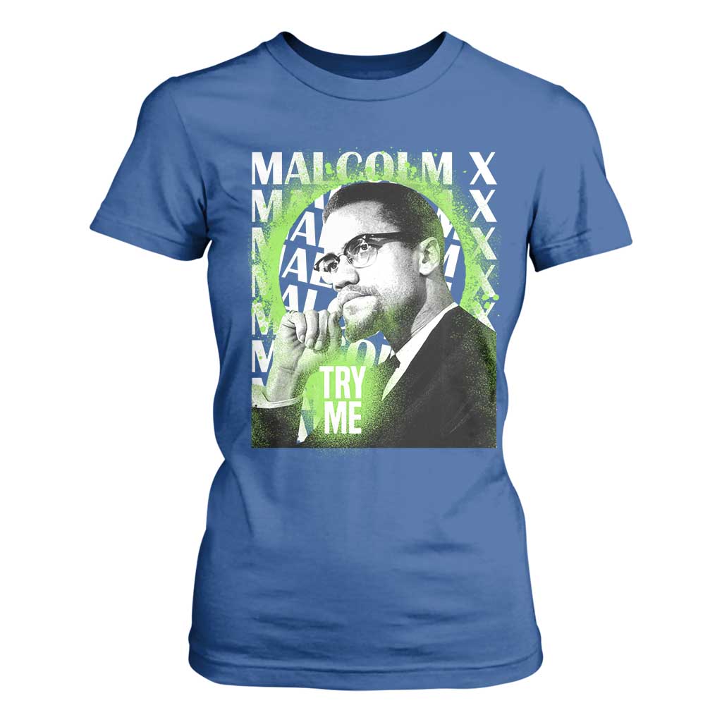 Malcolm X T Shirt For Women Try Me Aesthetic Art Black Civil Rights BHM